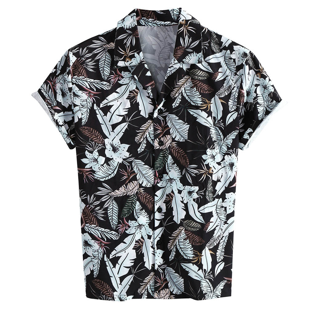 Small leaf short sleeve shirt