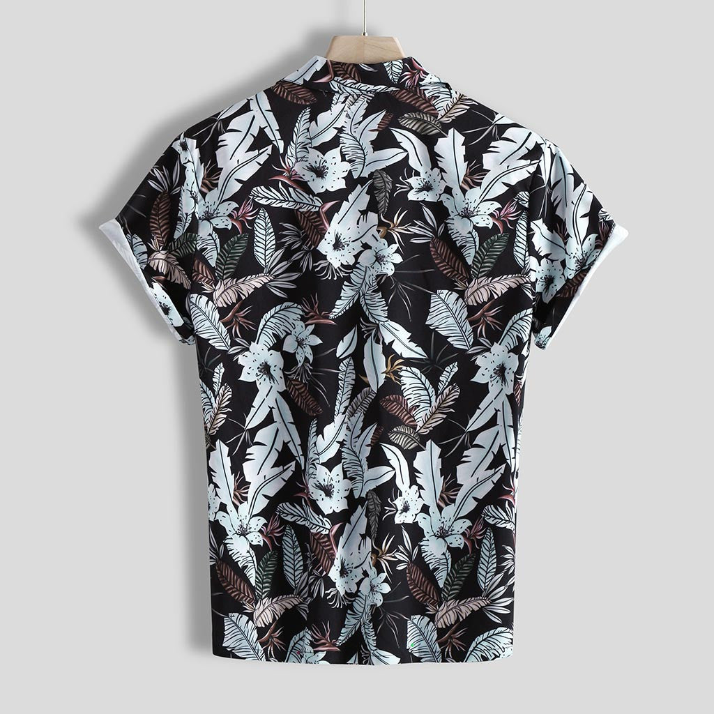 Small leaf short sleeve shirt