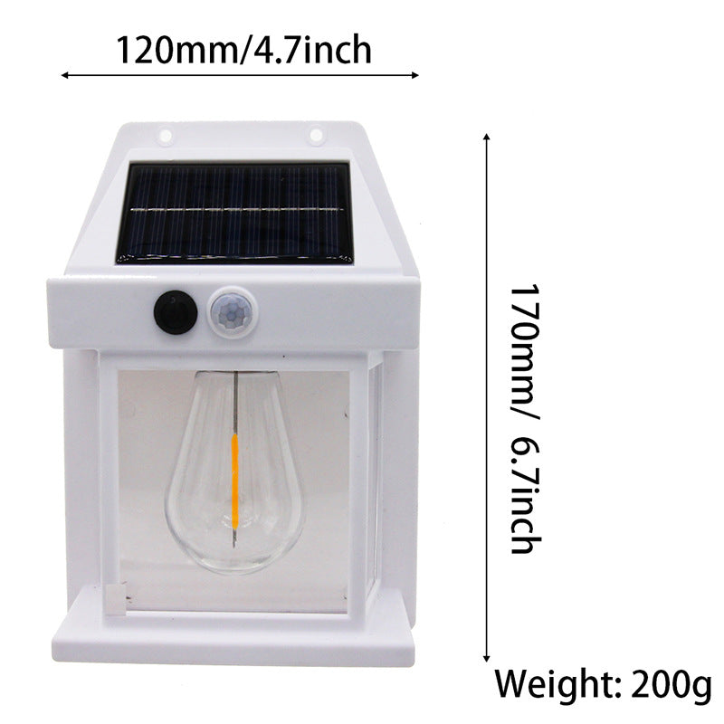 Outdoor Solar Wall Lamp Waterproof Tungsten Lamp Induction